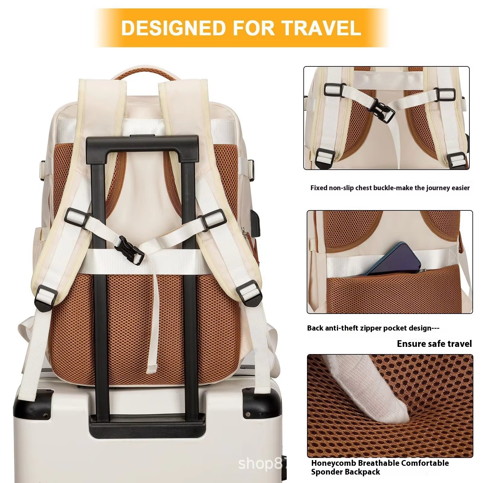 Water-Resistant Large Capacity Business Travel School Oxford Laptop Backpack product detail