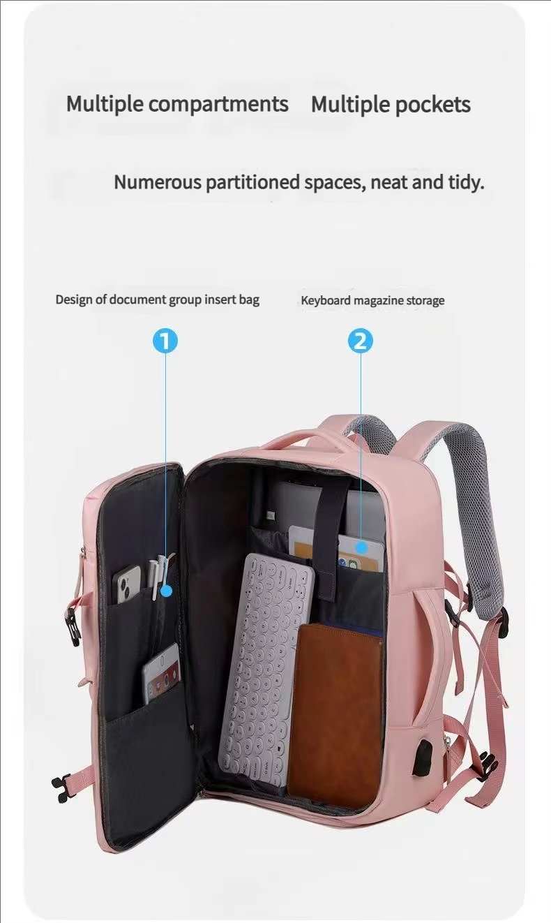 Water-Resistant Large Capacity USB Business Travel Oxford Laptop Backpack product detail