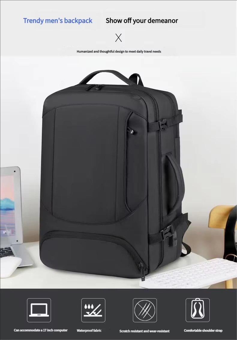 Water-Resistant Large Capacity Expandable Business Travel Oxford Laptop Backpack product detail