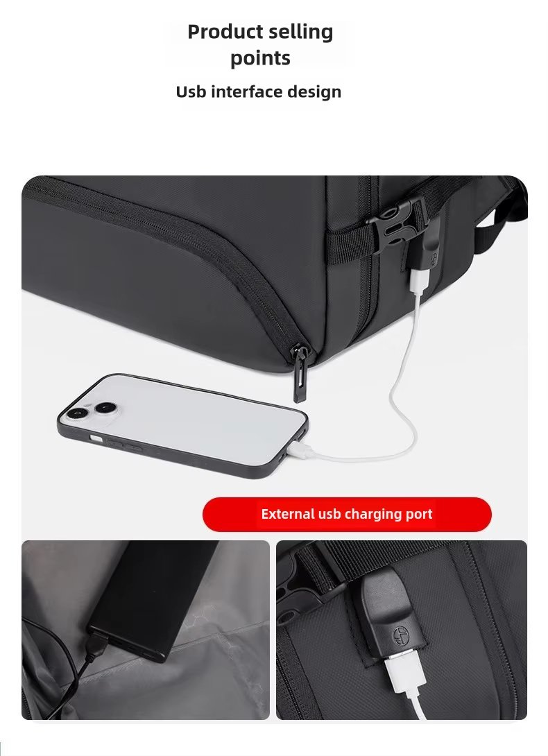 Water-Resistant Large Capacity Expandable Business Travel Oxford Laptop Backpack product detail