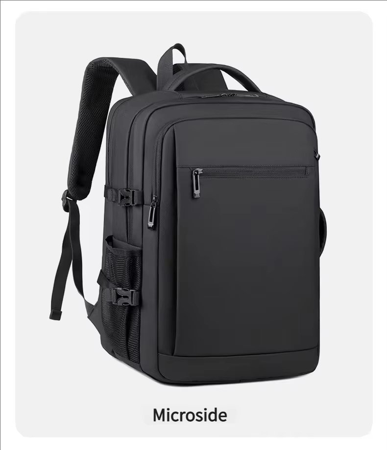Water-Resistant USB Modern Business Travel PU Leather Laptop Backpack product detail