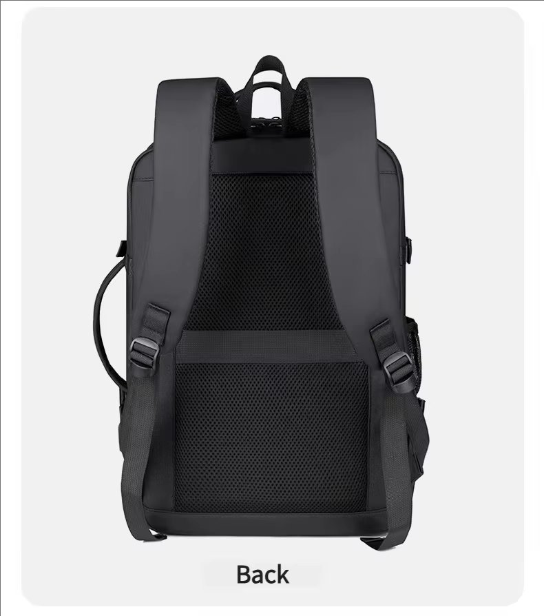 Water-Resistant USB Modern Business Travel PU Leather Laptop Backpack product detail