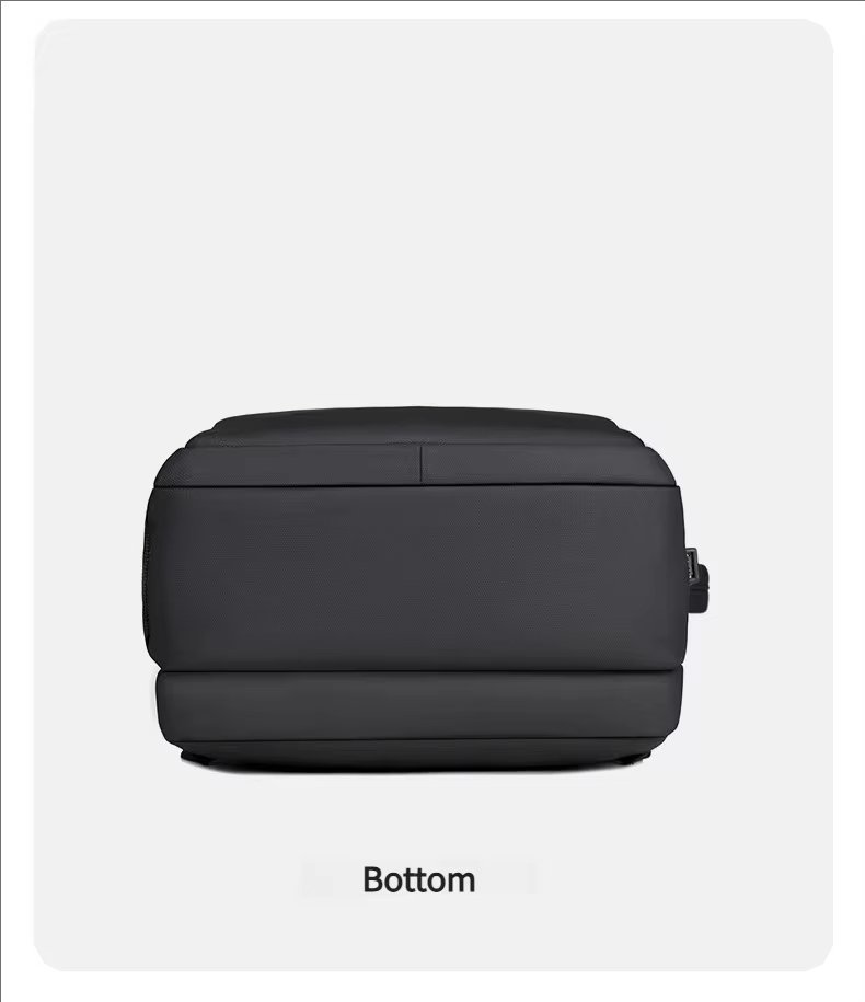 Water-Resistant USB Modern Business Travel PU Leather Laptop Backpack product detail