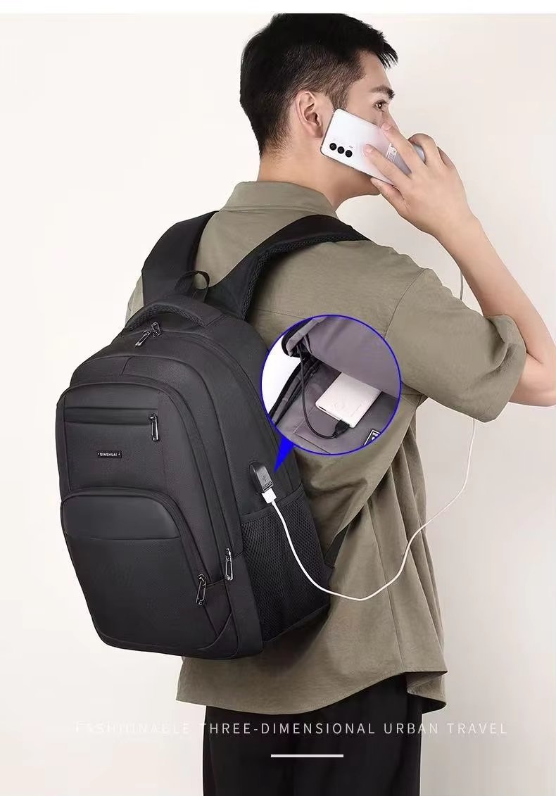 Anti-Theft Water-Resistant Large Capacity USB Business Nylon Laptop Backpack product detail