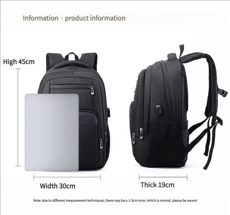 Anti-Theft Water-Resistant Large Capacity USB Business Nylon Laptop Backpack product detail