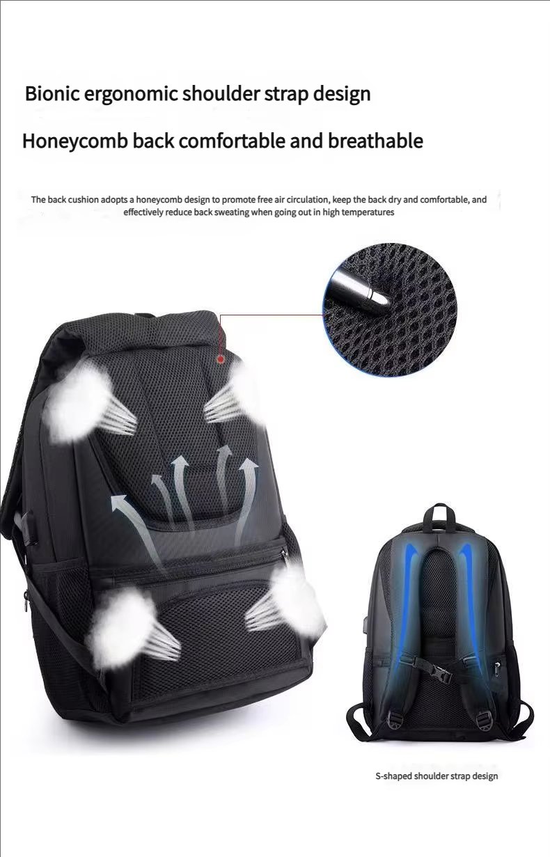 Anti-Theft Water-Resistant Large Capacity USB Business Nylon Laptop Backpack product detail