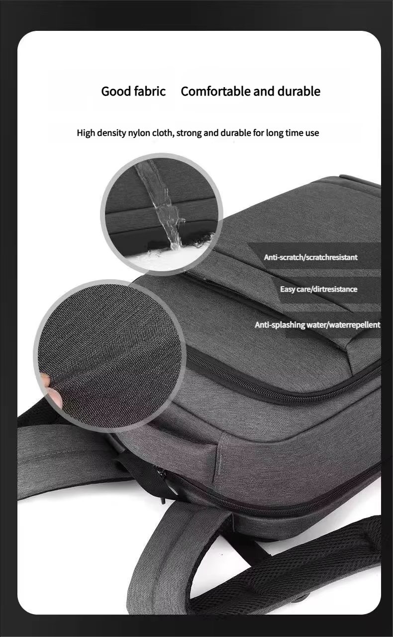 Water-Resistant Lightweight USB Modern Business Nylon Laptop Backpack product detail