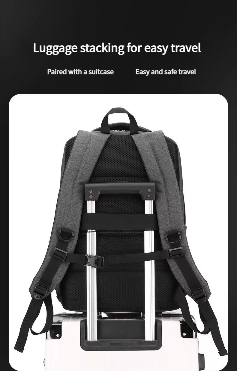 Water-Resistant Lightweight USB Modern Business Nylon Laptop Backpack product detail