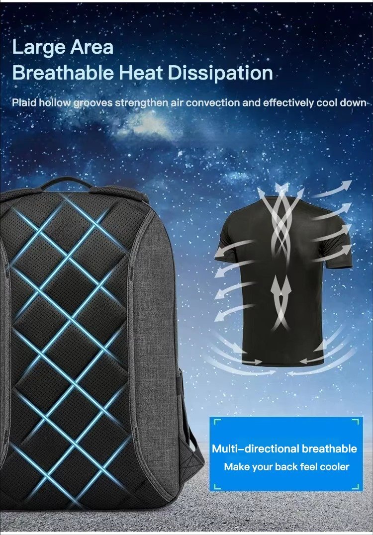 Custom Logo Business Laptop Backpack Lightweight College Student School Bag Waterproof Durable Travel Rucksack detail image