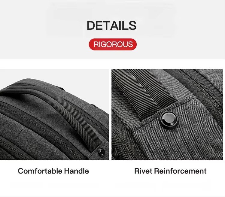 Custom Logo Business Laptop Backpack Lightweight College Student School Bag Waterproof Durable Travel Rucksack detail image