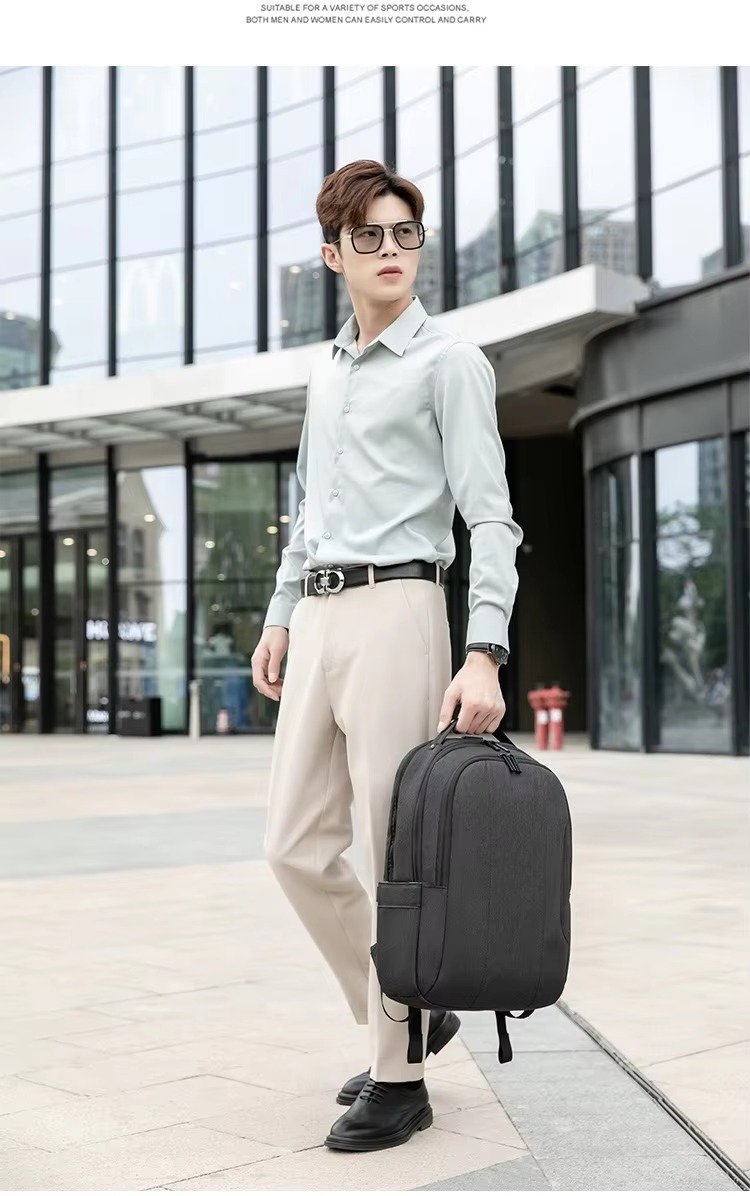 Custom Logo Business Laptop Backpack Lightweight College Student School Bag Waterproof Durable Travel Rucksack detail image