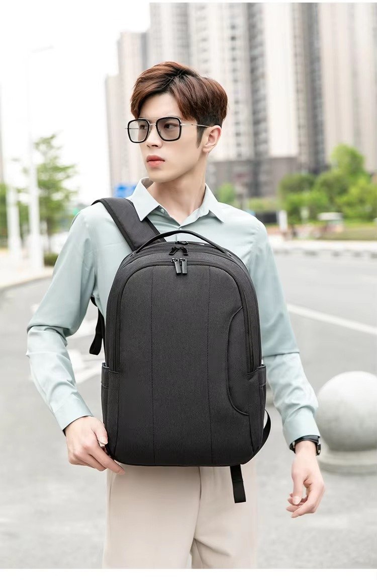 Custom Logo Business Laptop Backpack Lightweight College Student School Bag Waterproof Durable Travel Rucksack detail image