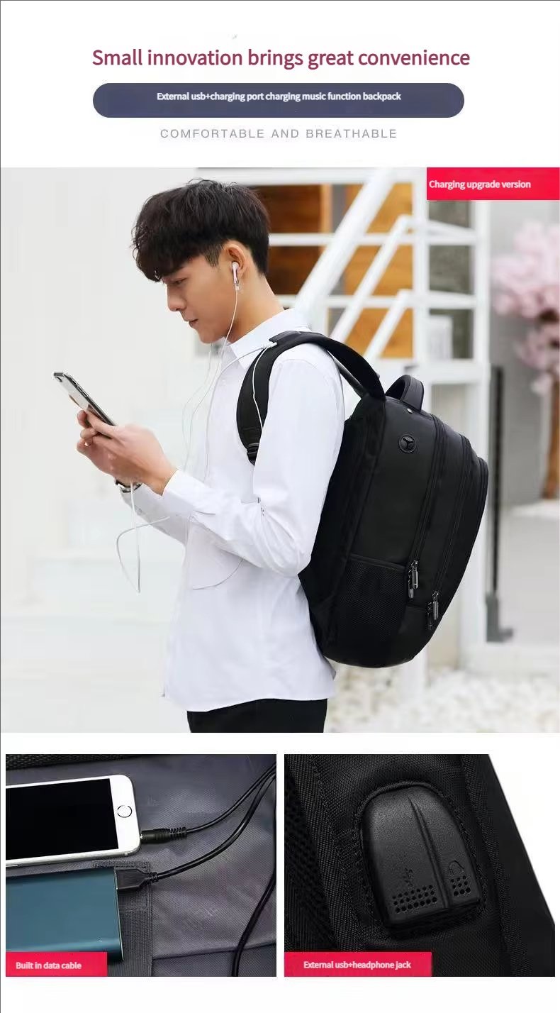 Water-Resistant Large Capacity Business Travel School Oxford Laptop Backpack product detail