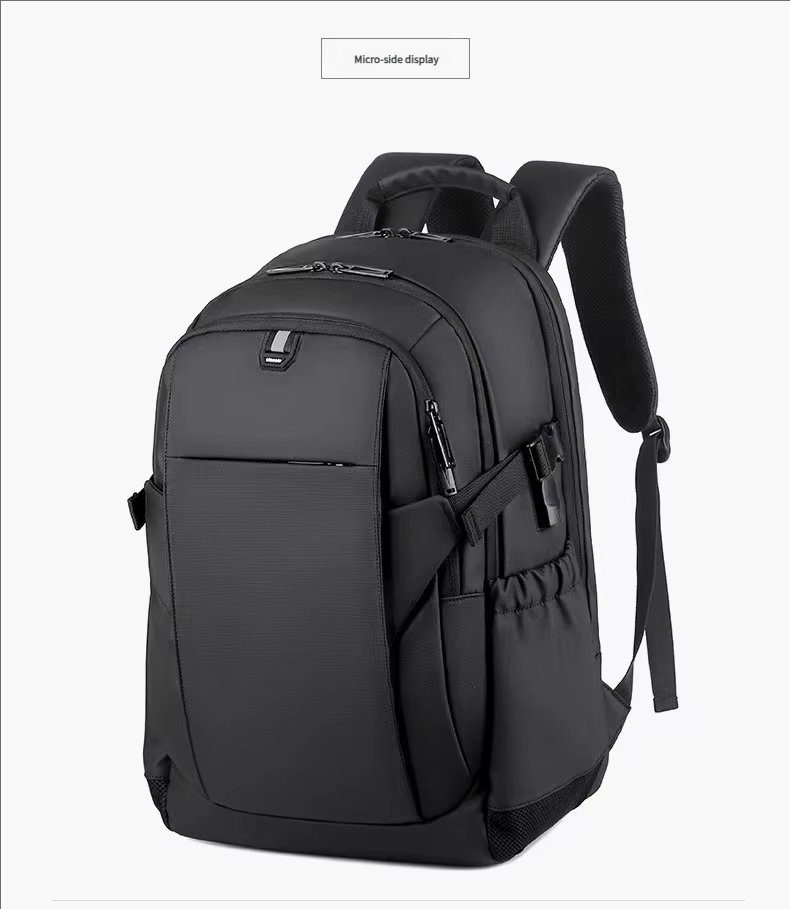 Anti-Theft Water-Resistant Large Capacity USB Business PU Leather Laptop Backpack product detail