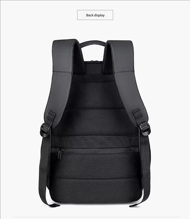 Anti-Theft Water-Resistant Large Capacity USB Business PU Leather Laptop Backpack product detail