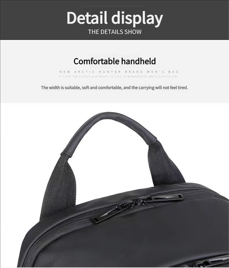 Anti-Theft Water-Resistant Large Capacity USB Business PU Leather Laptop Backpack product detail