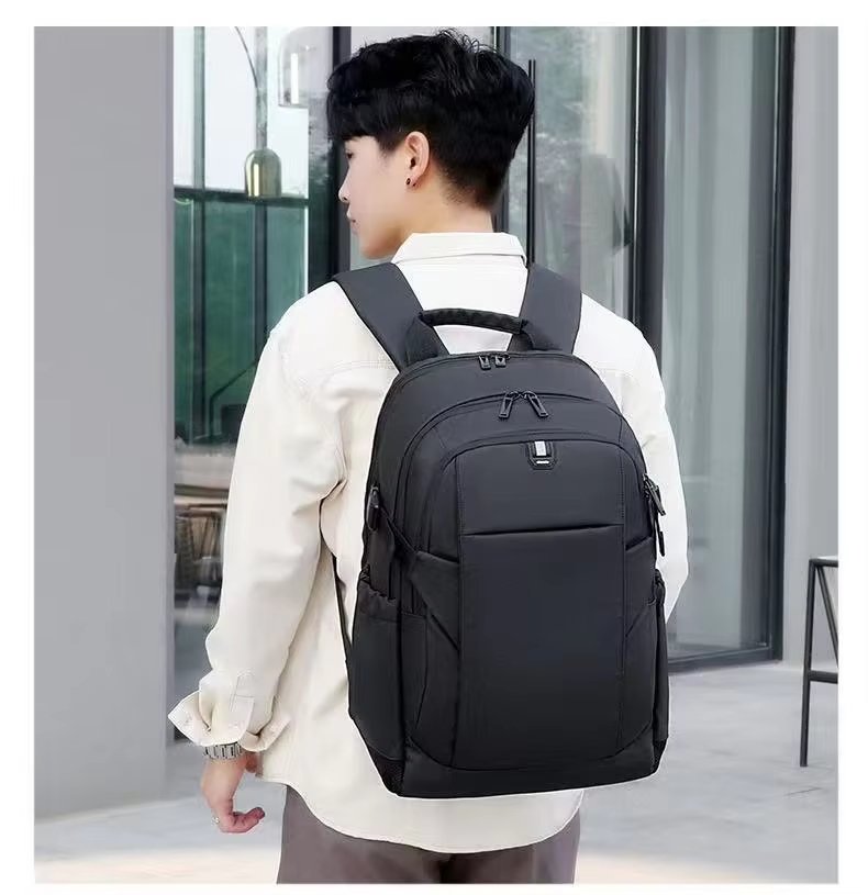Anti-Theft Water-Resistant Large Capacity USB Business PU Leather Laptop Backpack product detail