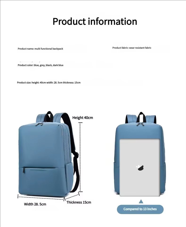 Water-Resistant Modern Business Travel School Oxford Laptop Backpack product detail