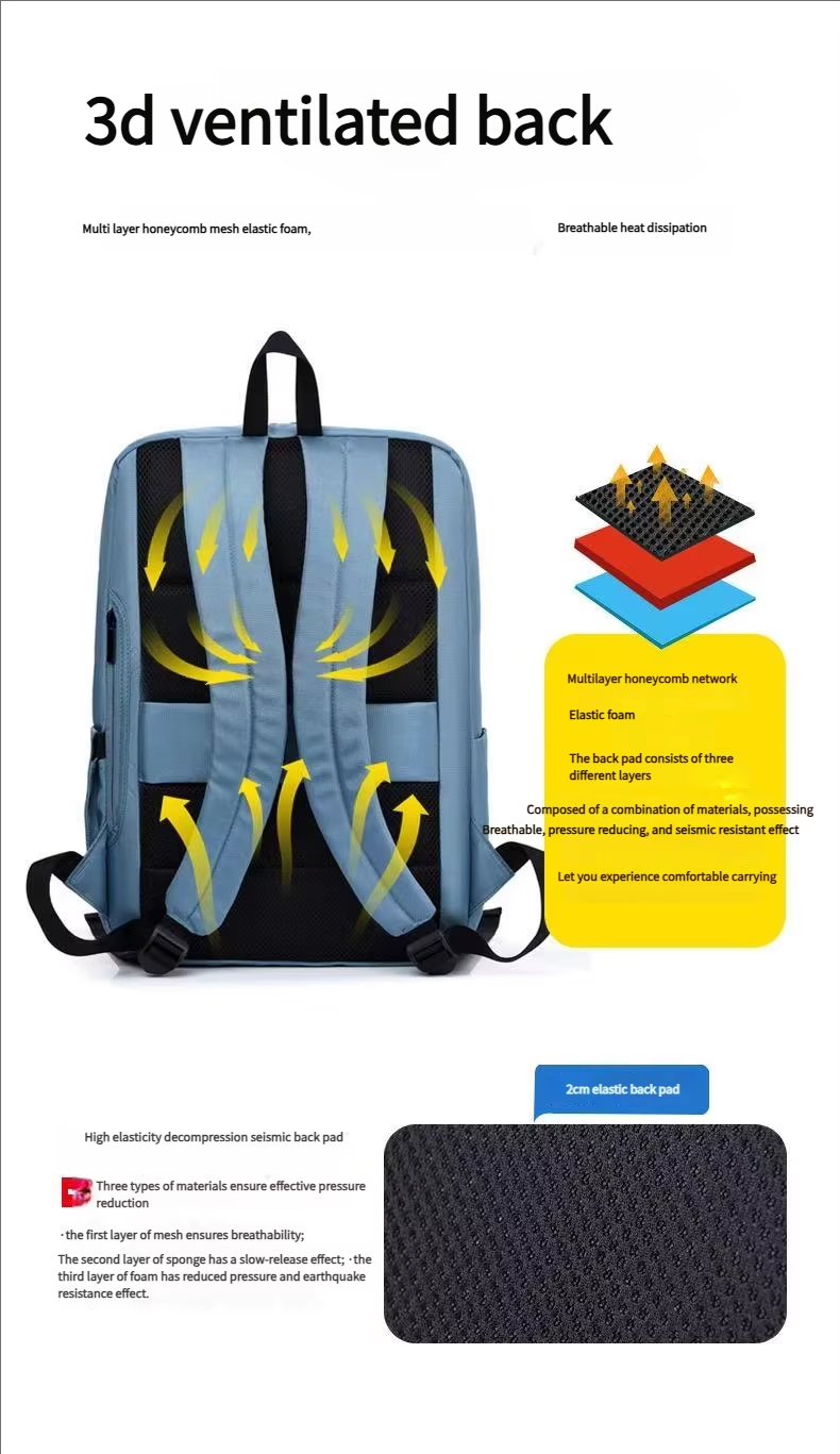 Water-Resistant Modern Business Travel School Oxford Laptop Backpack product detail