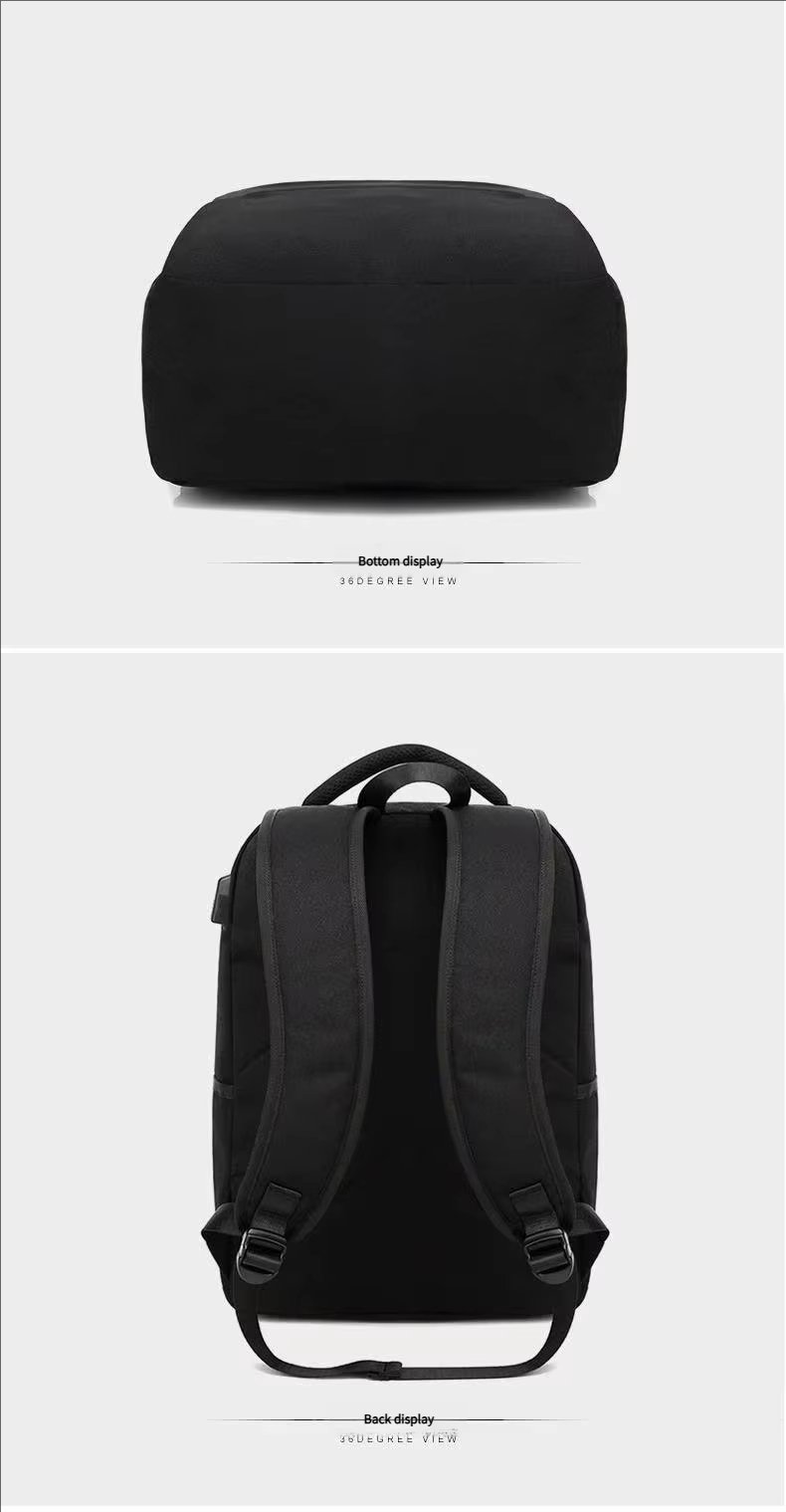 Large Capacity USB Business Travel School Nylon Laptop Backpack product detail