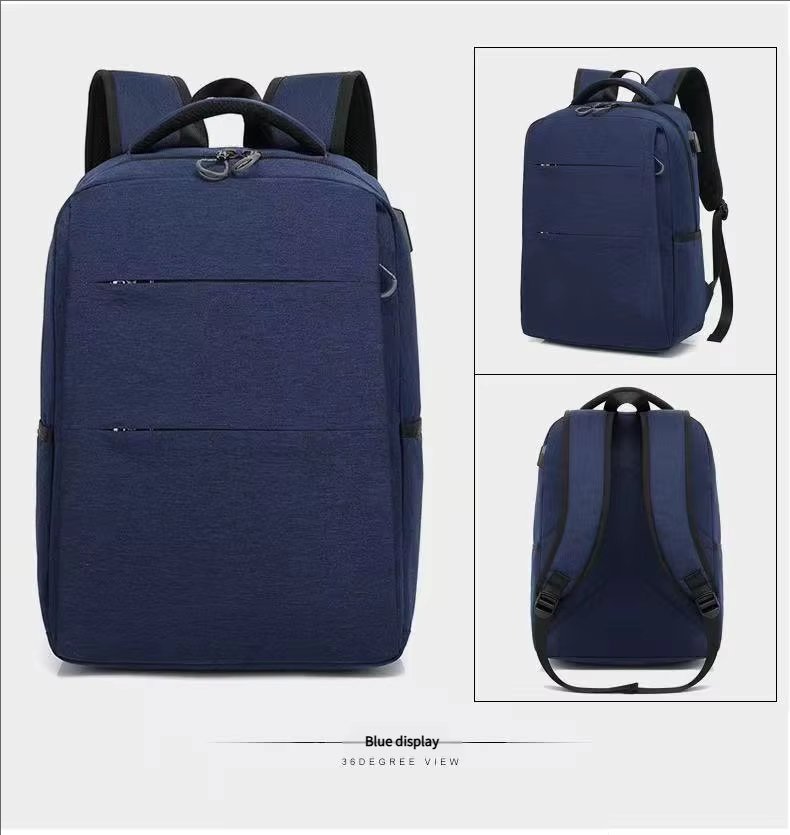 Large Capacity USB Business Travel School Nylon Laptop Backpack product detail
