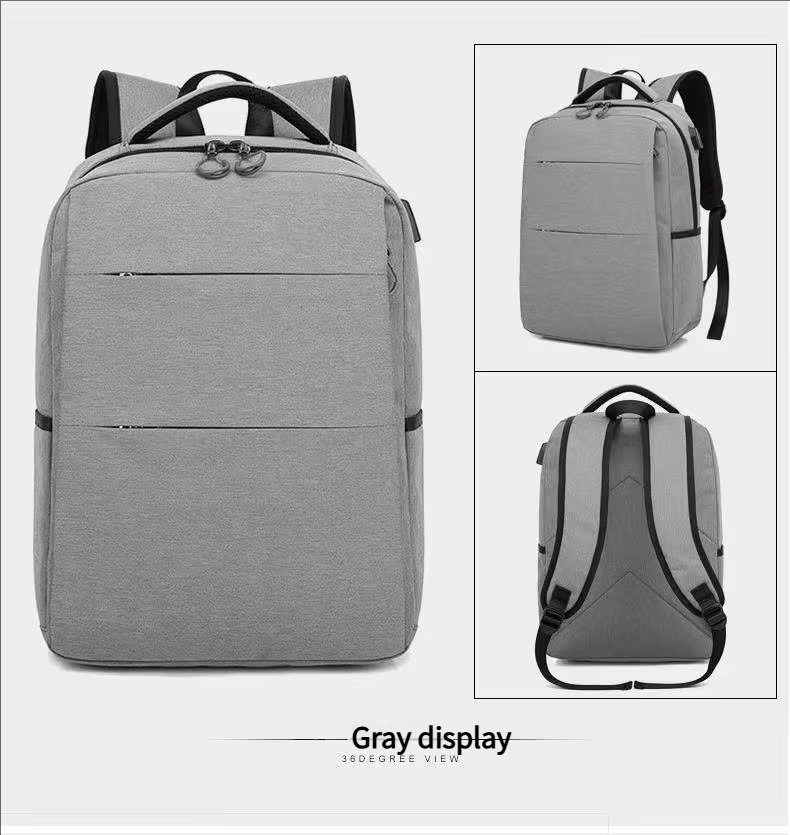Large Capacity USB Business Travel School Nylon Laptop Backpack product detail
