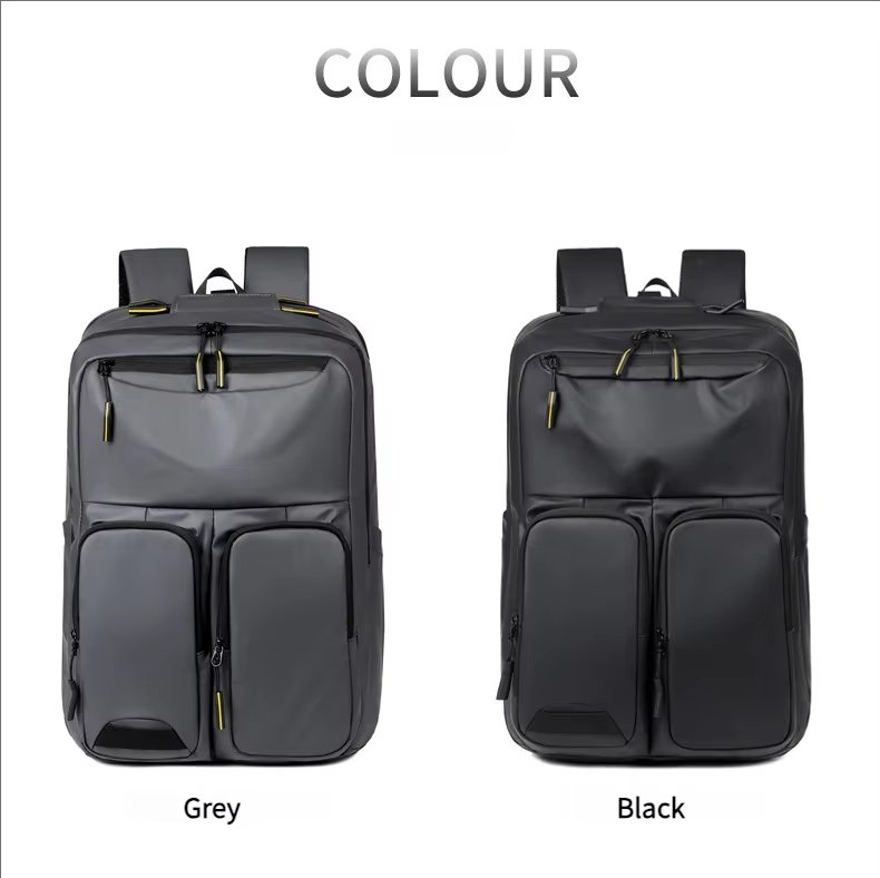 Water-Resistant Large Capacity Modern Business Travel PU Leather Laptop Backpack product detail