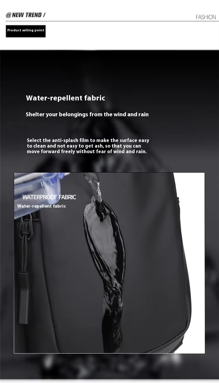 Water-Resistant Large Capacity Modern Business Travel PU Leather Laptop Backpack product detail