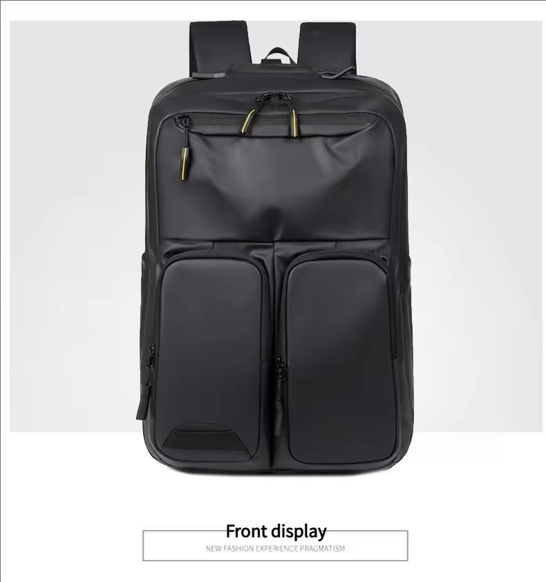 Water-Resistant Large Capacity Modern Business Travel PU Leather Laptop Backpack product detail