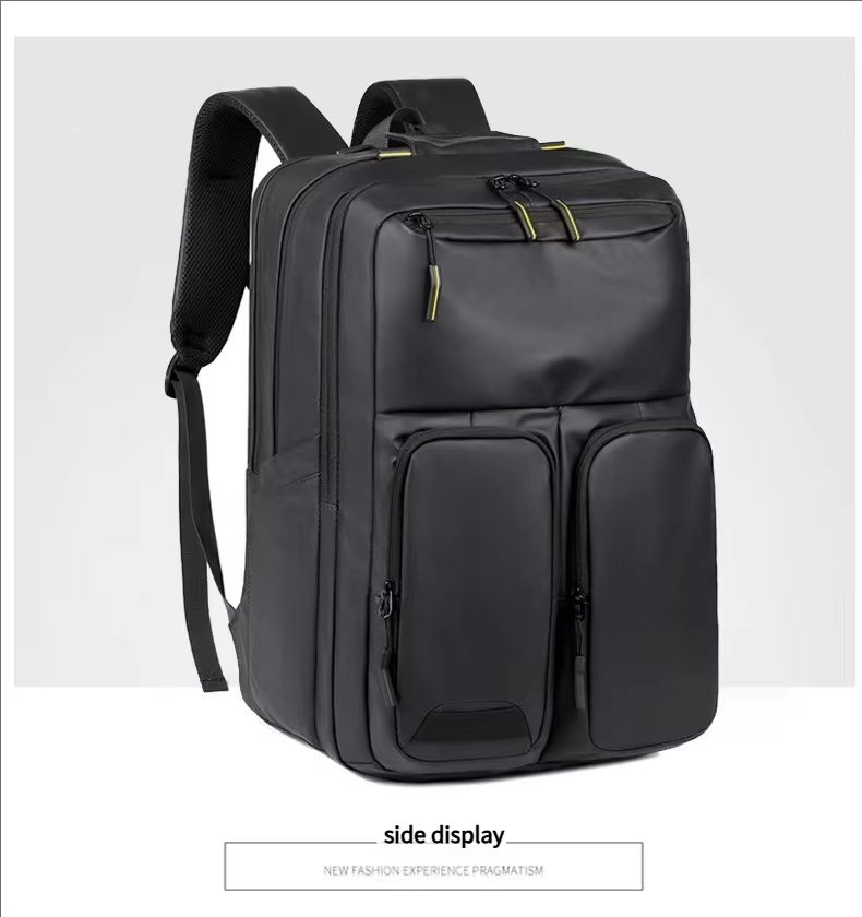 Water-Resistant Large Capacity Modern Business Travel PU Leather Laptop Backpack product detail