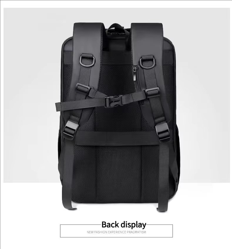 Water-Resistant Large Capacity Modern Business Travel PU Leather Laptop Backpack product detail