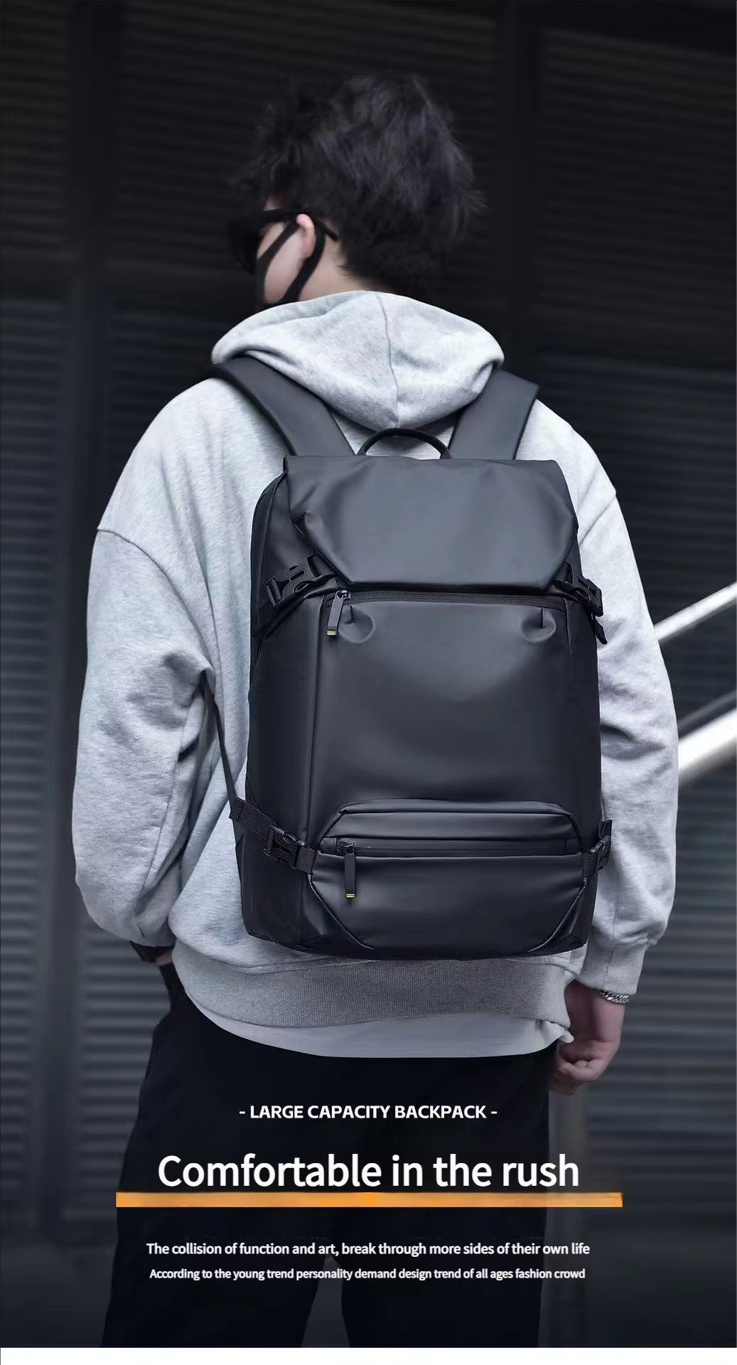 Custom Logo 2 In 1 Large Capacity Laptop Backpack with Detachable Removable Crossbody Sling Bag For Business Travel Daily Sports detail image