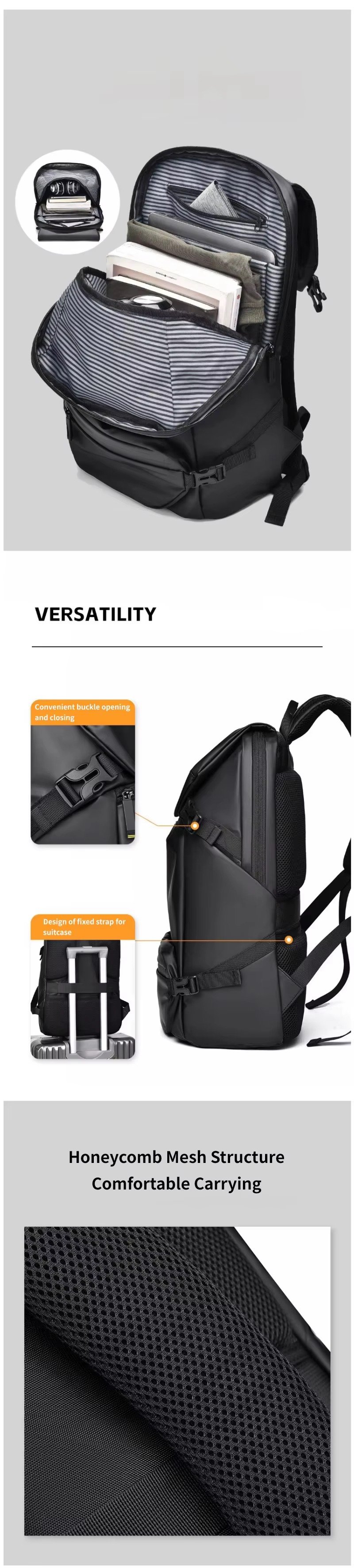 Custom Logo 2 In 1 Large Capacity Laptop Backpack with Detachable Removable Crossbody Sling Bag For Business Travel Daily Sports detail image