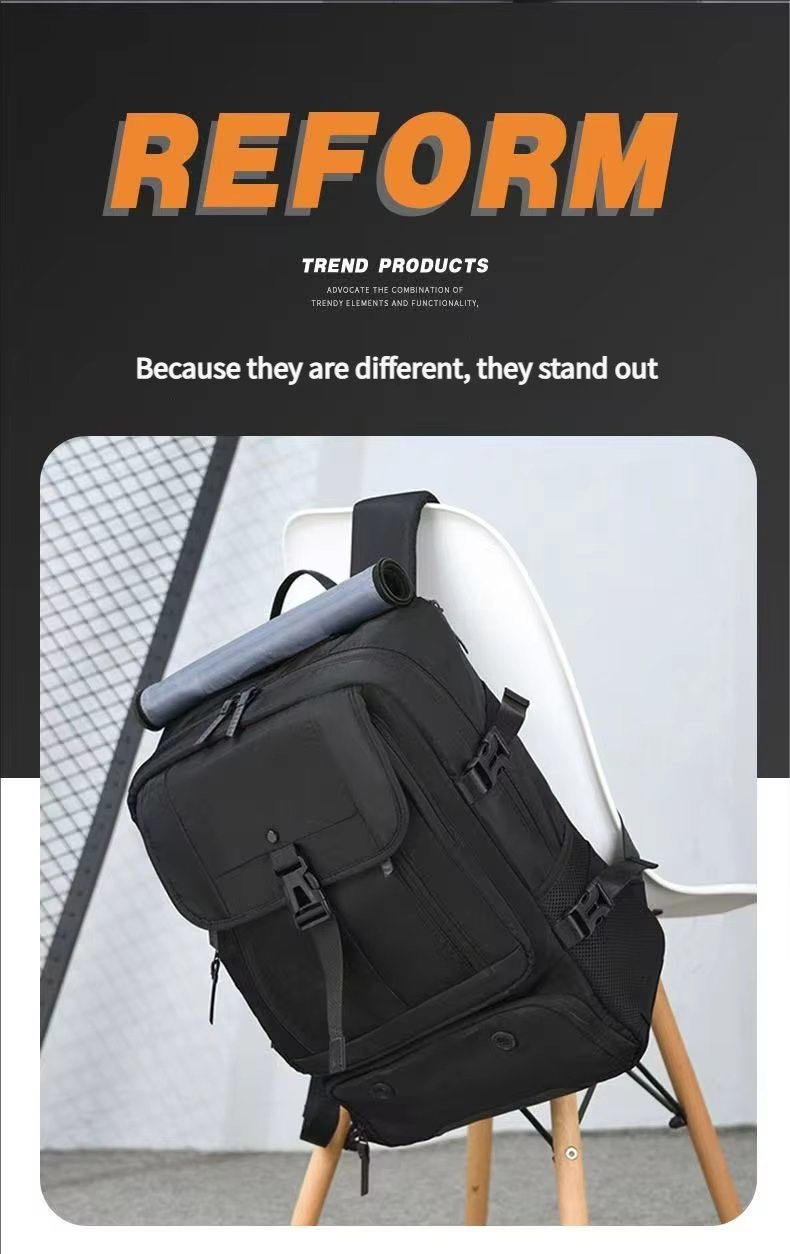 Water-Resistant Outdoor Travel School Casual Oxford Roll Top Backpack product detail