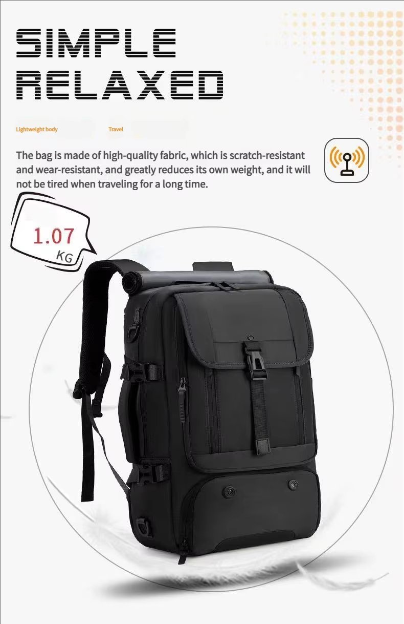 Water-Resistant Outdoor Travel School Casual Oxford Roll Top Backpack product detail