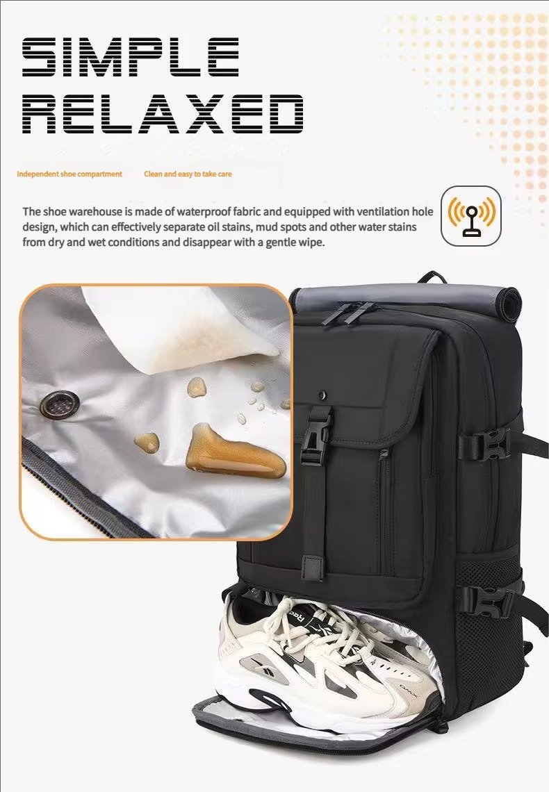 Water-Resistant Outdoor Travel School Casual Oxford Roll Top Backpack product detail