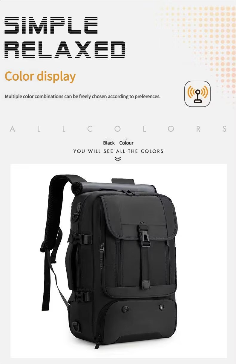 Water-Resistant Outdoor Travel School Casual Oxford Roll Top Backpack product detail