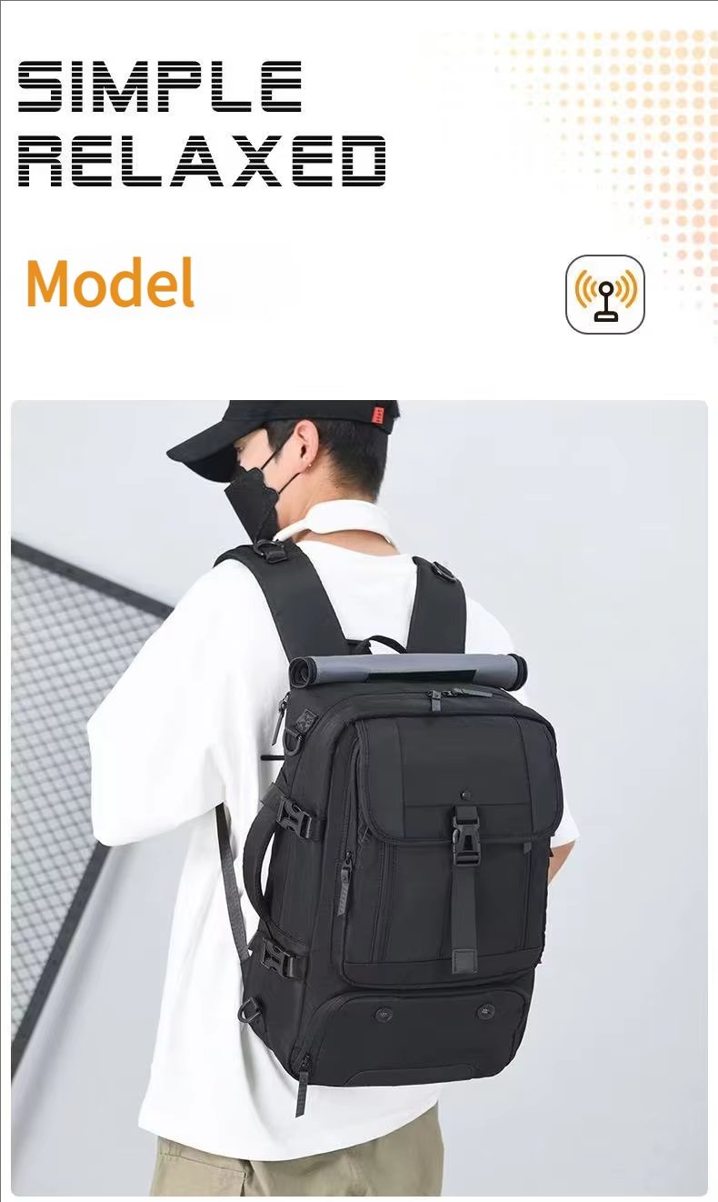 Water-Resistant Outdoor Travel School Casual Oxford Roll Top Backpack product detail