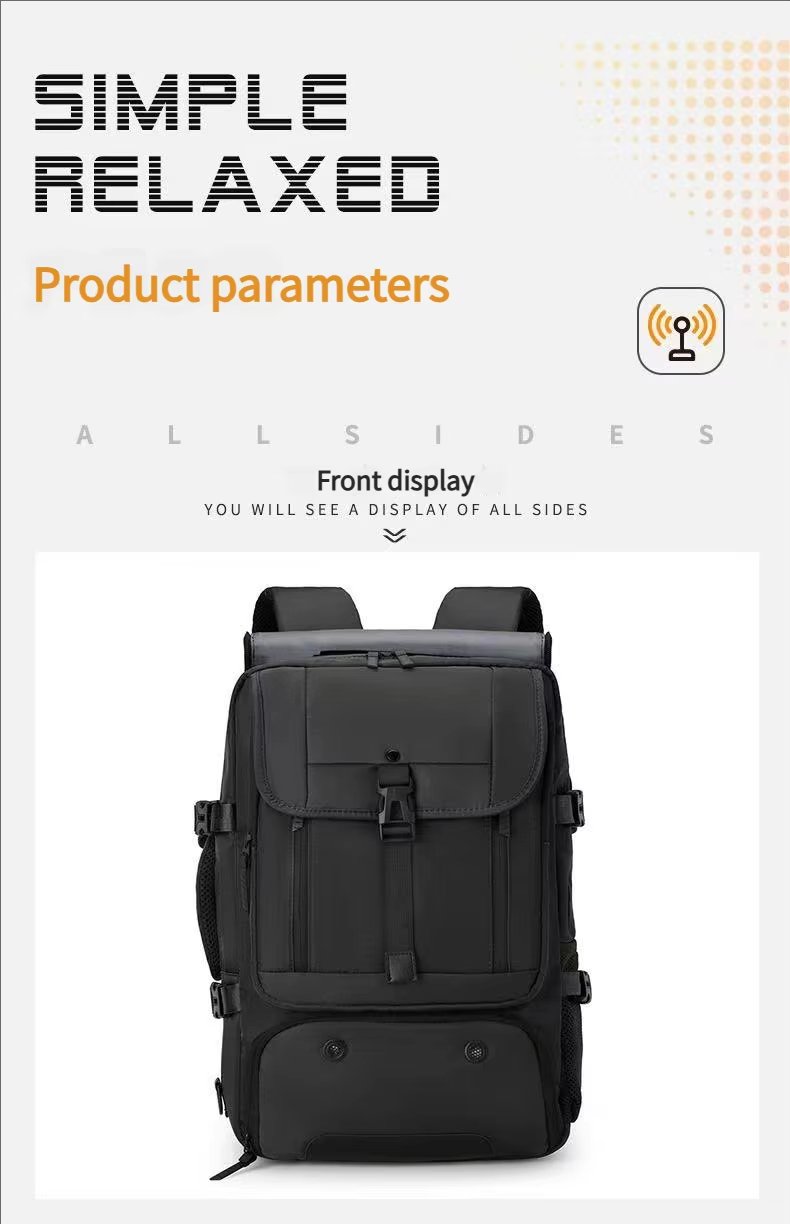 Water-Resistant Outdoor Travel School Casual Oxford Roll Top Backpack product detail