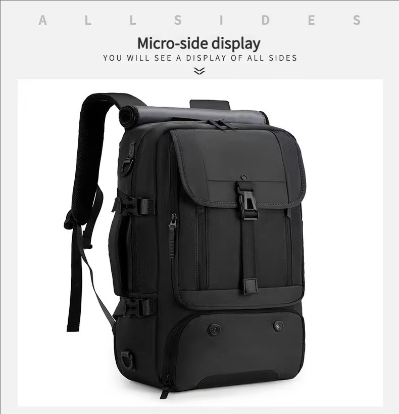 Water-Resistant Outdoor Travel School Casual Oxford Roll Top Backpack product detail