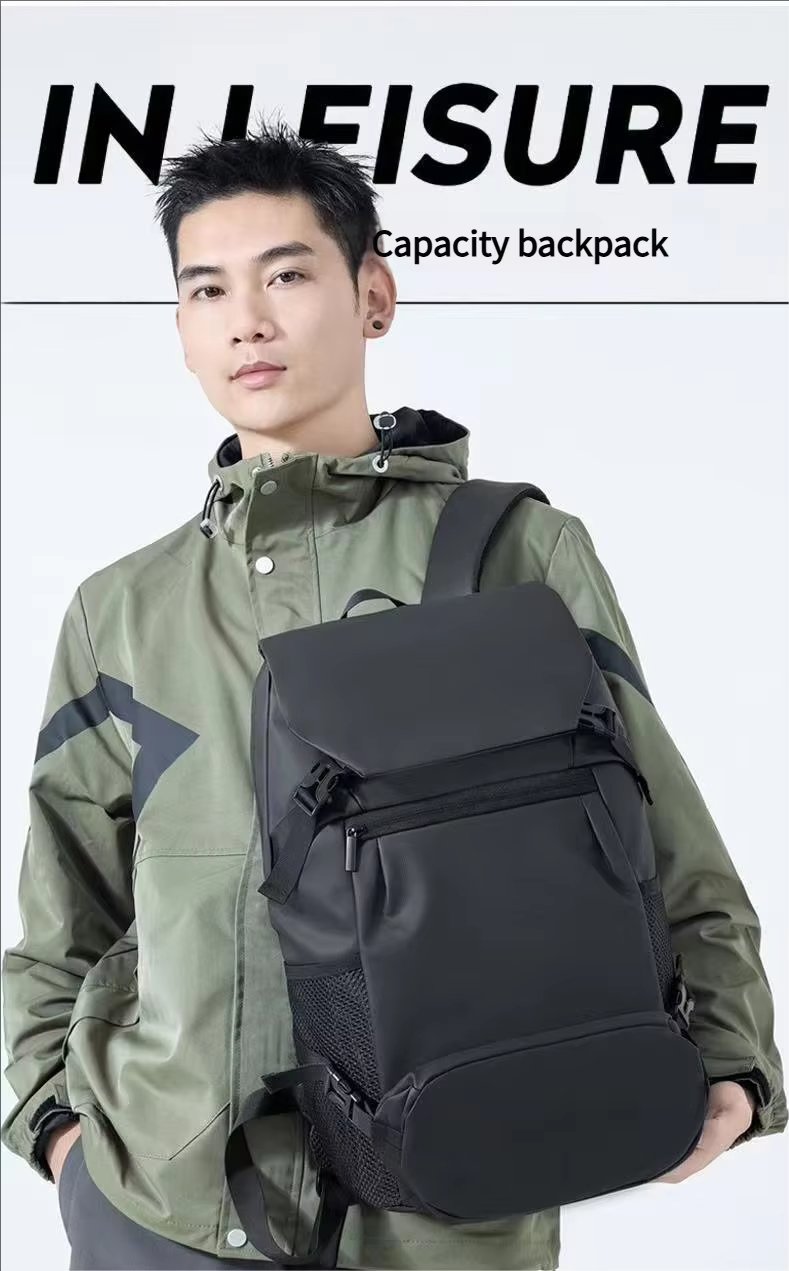 Water-Resistant Large Capacity Travel School PU Leather Sling Backpack product detail