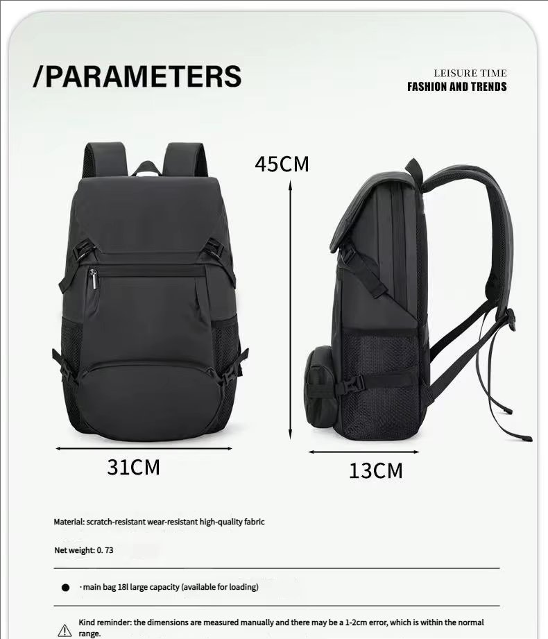 Water-Resistant Large Capacity Travel School PU Leather Sling Backpack product detail