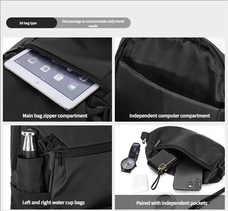 Water-Resistant Large Capacity Travel School PU Leather Sling Backpack product detail