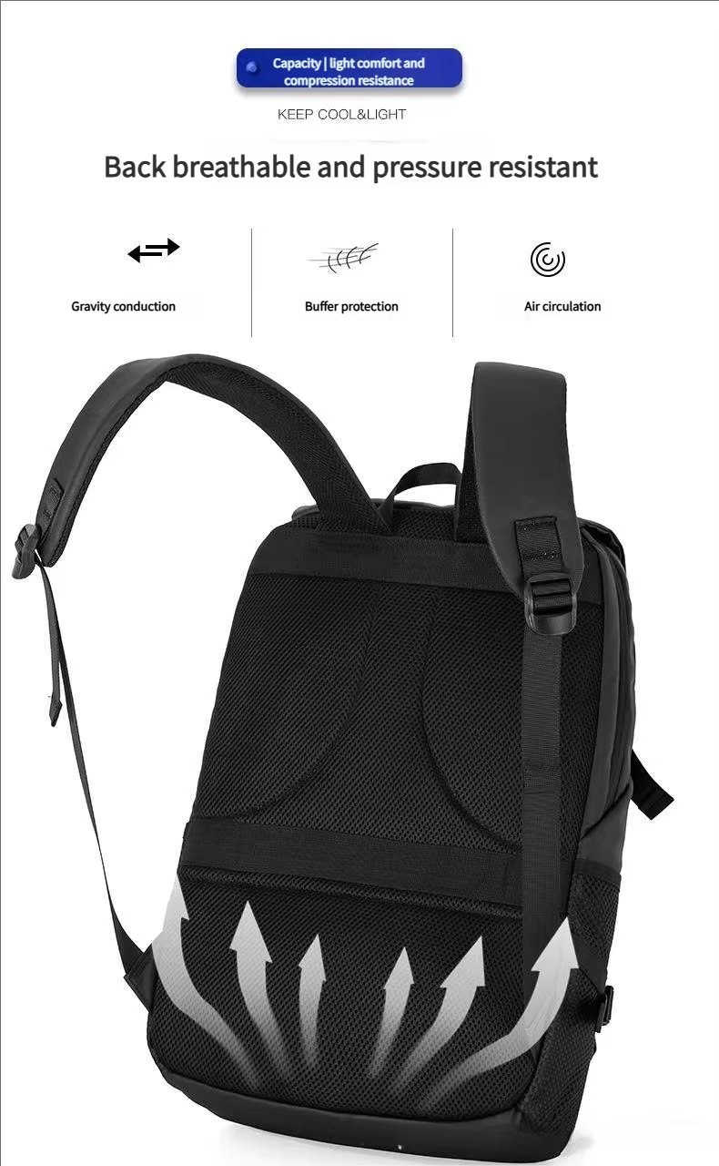 Water-Resistant Large Capacity Travel School PU Leather Sling Backpack product detail