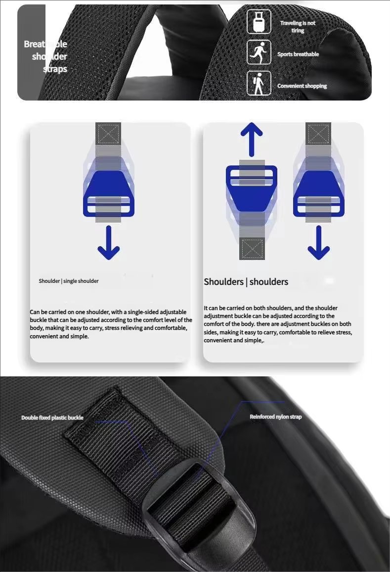 Water-Resistant Large Capacity Travel School PU Leather Sling Backpack product detail