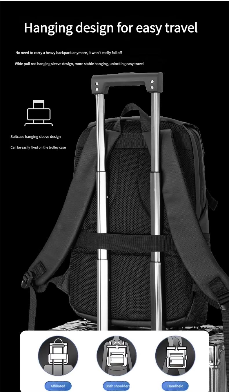 Water-Resistant Large Capacity Travel School PU Leather Sling Backpack product detail