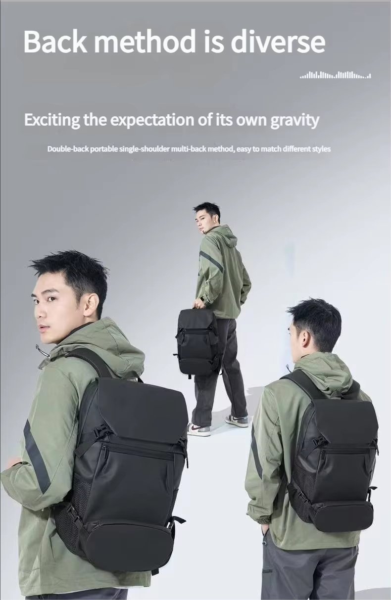 Water-Resistant Large Capacity Travel School PU Leather Sling Backpack product detail