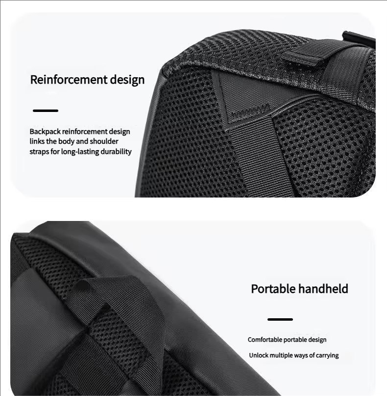 Water-Resistant Large Capacity Travel School PU Leather Sling Backpack product detail