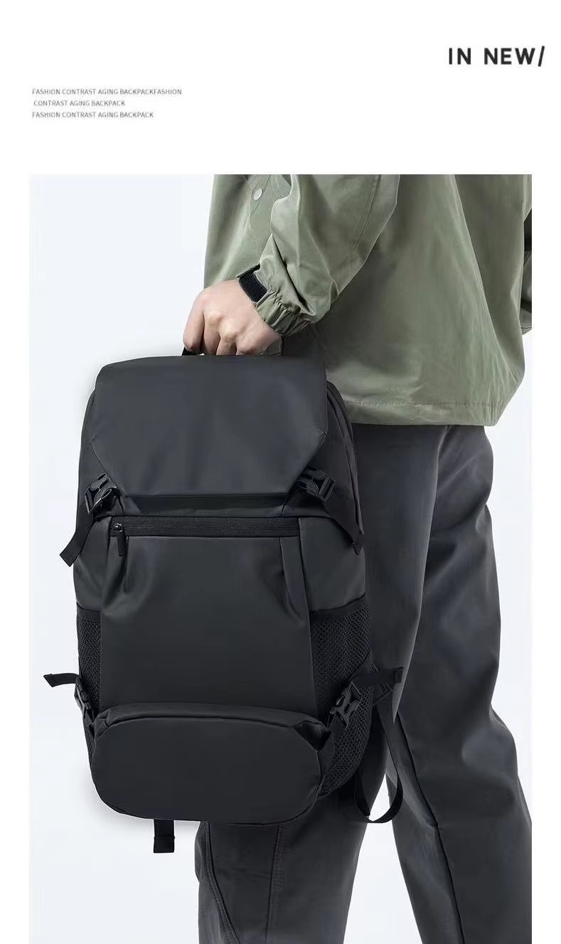 Water-Resistant Large Capacity Travel School PU Leather Sling Backpack product detail