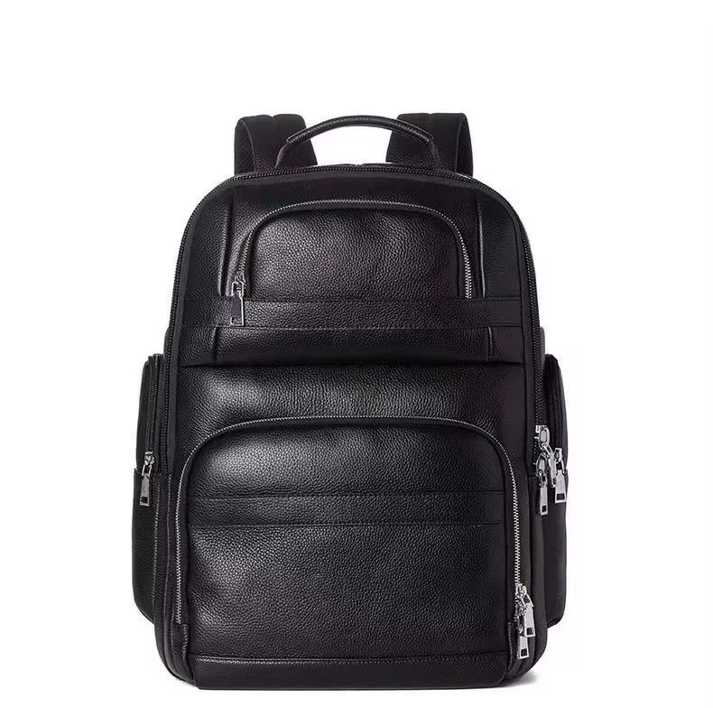 Large Capacity Vintage Business Travel Leather Laptop Backpack product detail
